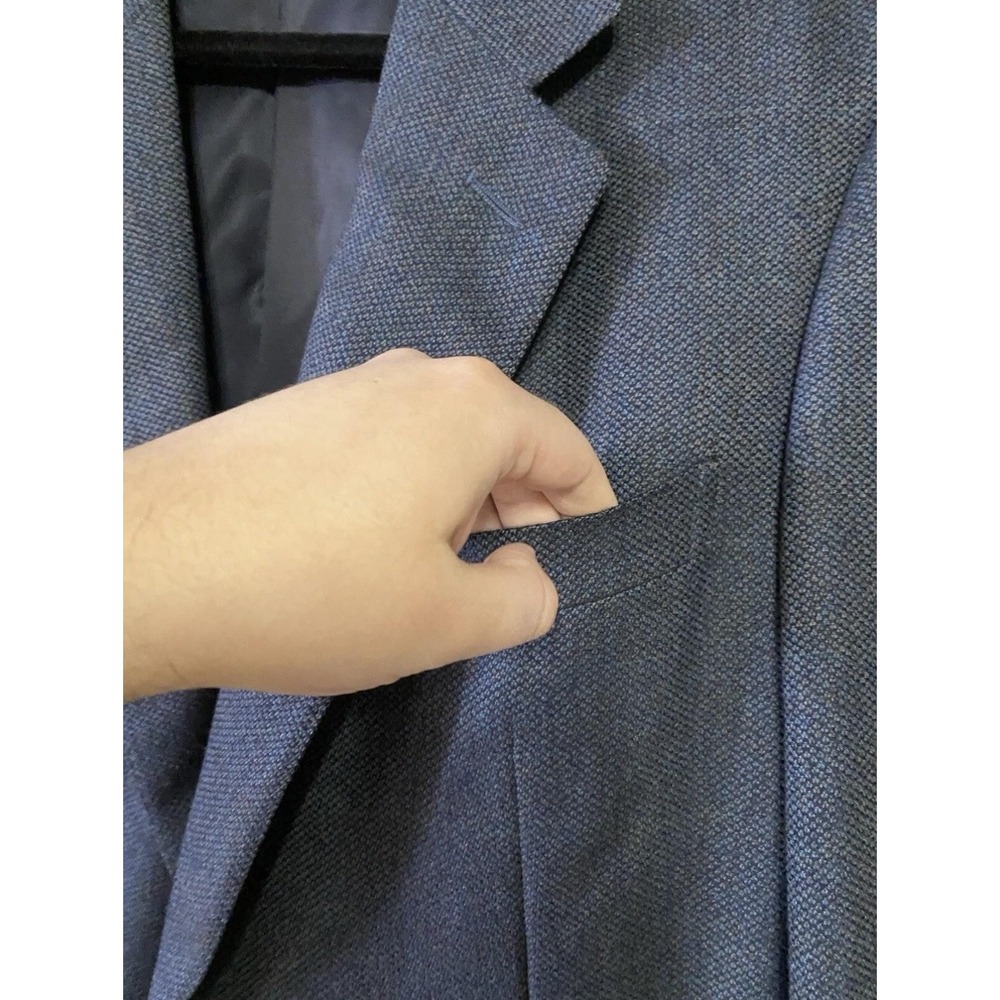 Syd Jerome Blazer‎ Mens 42R Gray Blue Wool Made in Italy Zegna Cloth Sport Coat - Picture 9 of 16